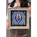 Oscar Stone Decor Çerçeveli Tablo Taş Duvar Dekoru 30 X 30 Cm Seramik Çini Desenli