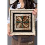 Oscar Stone Decor Çerçeveli Tablo Taş Duvar Dekoru 30 X 30 Cm Seramik Çini Tasarımlı Porselen Desen Cdd3030-229