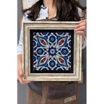 Oscar Stone Decor Çerçeveli Tablo Taş Duvar Dekoru 30 X 30 Cm Seramik Çini Tasarımlı Porselen Desen CDD3030-246