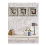 Oscar Stone Decor Çerçeveli Taş Baskılı Duvar Tablosu Seti ( 20 X 20 Cm) 3 Lü Set - 3CDD-40-094