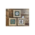 Oscar Stone Decor Çerçeveli Taş Duvar Dekoru 20 X 20 Cm 3 Lü Set Fatma Ana Eli 2 Adet Çini Desen 3Cdd-40-173
