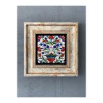 Oscar Stone Decor Çerçeveli Taş Duvar Dekoru 20 x 20 cm Çini Desen CDD1-40-201