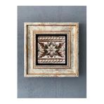 Oscar Stone Decor Çerçeveli Taş Duvar Dekoru 20 X 20 Cm Çini Desen Cdd1-40-221