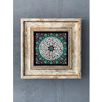 Oscar Stone Decor Çerçeveli Taş Duvar Dekoru 20 x 20 cm Çini Desen İhlas Suresi