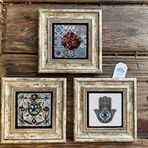 Oscar Stone Decor Çerçeveli Taş Duvar Dekoru 20 x 20 cm Fatma ana eli Nar Desen