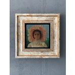 Oscar Stone Decor Çerçeveli Taş Duvar Dekoru 20 x 20 cm Kadın desen
