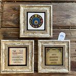 Oscar Stone Decor Çerçeveli Taş Duvar Dekoru 20x20cm 3 lü set Nazar Ayeti,Nazar Duası Nazar Boncuğu