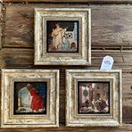 Oscar Stone Decor Çerçeveli Taş Duvar Dekoru-3 Lü Set-OSMAN HAMDİ TABLOLARI-WALL FRAME SET