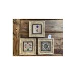 Oscar Stone Decor Çerçeveli Taş Duvar Dekoru Pano 20 X 20 Cm 3lü Set Desen Ve Ebruli Çiçekler 3CDD-40-128