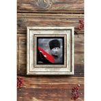 Oscar Stone Decor Çerçeveli Taş Duvar Dekoru Tablo 20 cm X 20cm Atatürk Fotoğrafı CDD1-40-916