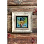 Oscar Stone Decor Çerçeveli Taş Duvar Dekoru Tablo 20cm X 20cm Atatürk Çizim CDD1-40-903