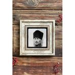 Oscar Stone Decor Çerçeveli Taş Duvar Dekoru Tablo 20cm X 20cm Atatürk Fotoğrafı CDD1-40-913