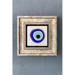 Oscar Stone Decor Çerçeveli Taş Duvar Dekoru Tablo 20cm x 20cm Nazar Boncuğu / Evil Eye Bead CDD1-40-1469