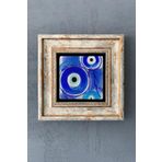 Oscar Stone Decor Çerçeveli Taş Duvar Dekoru Tablo 20cm X 20cm Nazar Boncuğu / Evil Eye Bead CDD1-40-1476