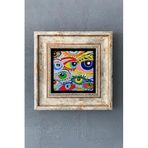 Oscar Stone Decor Çerçeveli Taş Duvar Dekoru Tablo 20cm X 20cm Nazar Boncuğu / Evil Eye Bead CDD1-40-1483