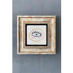 Oscar Stone Decor Çerçeveli Taş Duvar Dekoru Tablo 20cm X 20cm Nazar Boncuğu / Evil Eye Bead CDD1-40-1487