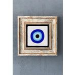 Oscar Stone Decor Çerçeveli Taş Duvar Dekoru Tablo 20cm x 20cm Nazar Boncuğu / Evil Eye Bead CDD1-40-1504