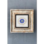 Oscar Stone Decor Çerçeveli Taş Duvar Dekoru Tablo 20cm X 20cm Nazar Boncuğu Göz / Evil Eye Bead CDD1-40-1503