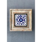 Oscar Stone Decor Çerçeveli Taş Duvar Dekoru Tablo 20Cm X 20Cm Nazar Boncuğu/Evil Eye Bead Cdd1-40-1444