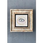Oscar Stone Decor Çerçeveli Taş Duvar Dekoru Tablo 20cm x 20cm Nazar Boncuğu/Evil Eye Bead
