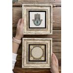 Oscar Stone Decor Çerçeveli Taş Duvar Dekoru Tablo 20X20Cm 2'Li Set (1668-114) Hilye-I Şerif Fatma 2-2Cdd-193