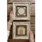 Oscar Stone Decor Çerçeveli Taş Duvar Dekoru Tablo 20x20cm 2'li Set (463-1668) Ayetel Hilye-i Şerif