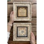 Oscar Stone Decor Çerçeveli Taş Duvar Dekoru Tablo 20X20Cm 2'Li Set (464-345) Nazar Dua Muhammed 2-2Cdd-059