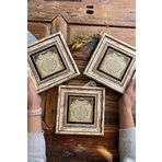 Oscar Stone Decor Çerçeveli Taş Duvar Dekoru Tablo 20x20cm 3'lü Set Bereket Duası
