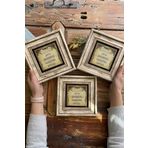 Oscar Stone Decor Çerçeveli Taş Duvar Dekoru Tablo 20x20cm 3'lü Set Nazar Duası