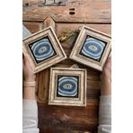 Oscar Stone Decor Çerçeveli Taş Duvar Dekoru Tablo 20x20cm 3'lü Set Nazar Göz 3CDD-1100-3