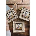 Oscar Stone Decor Çerçeveli Taş Duvar Dekoru Tablo 20x20cm 3'lü Set Semazen