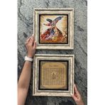 Oscar Stone Decor Çerçeveli Taş Duvar Dekoru Tablo 30X30Cm 2'Li Set (60-538) Semazen Esmaül Hüsna 2Cdd3030-022