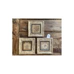 Oscar Stone Decor Çerçeveli Taş Duvar Dekoru Tablo 3'Lü Set 20X20Cm Ayetel Kürsi Allah Muhammed 3Cdd-40-493