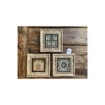 Oscar Stone Decor Çerçeveli Taş Duvar Dekoru Tablo 3'Lü Set 20X20Cm Ayetel Kürsi Ve Desen Seti 3Cdd-40-582