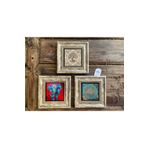 Oscar Stone Decor Çerçeveli Taş Duvar Dekoru Tablo 3'lü Set 20x20cm Fil Yaşam Çiçek Hayat Ağaç 3CDD-40-391
