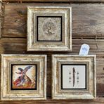 Oscar Stone Decor Çerçeveli Taş Duvar Dekoru Tablo 3'lü Set 20x20cm Hayat Ağacı Semzen Elif