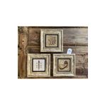 Oscar Stone Decor Çerçeveli Taş Duvar Dekoru Tablo 3'lü Set 20x20cm Hiç Fatma Ana Kun Fe Yekun 3CDD-40-596