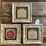 Oscar Stone Decor Çerçeveli Taş Duvar Dekoru Tablo 3'lü Set 20x20cm Nazar Dua Nar Dua Bereket Duası