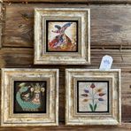 Oscar Stone Decor Çerçeveli Taş Duvar Dekoru Tablo 3'lü Set 20x20cm Şahmeran Semazen Ebruli