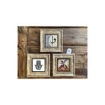 Oscar Stone Decor Çerçeveli Taş Duvar Dekoru Tablo 3'Lü Set 20X20Cm Semazen Elif Vav Semazen 3Cdd-40-372