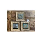 Oscar Stone Decor Çerçeveli Taş Duvar Dekoru Tablo 3'lü Set 20x20cm Yaşam Çiçeği Desen Semazen 3CDD-40-584