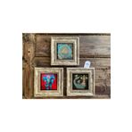 Oscar Stone Decor Çerçeveli Taş Duvar Dekoru Tablo 3'lü Set 20x20cm Yaşam Çiçeği Fil Şahmeran 3CDD-40-371