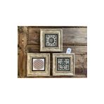 Oscar Stone Decor Çerçeveli Taş Duvar Dekoru Tablo 3'lü Set 20x20cm Yaşam Çiçeği Ve Desen Seti 3CDD-40-583
