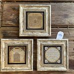 Oscar Stone Decor Çerçeveli Taş Duvar Dekoru Tablo 3'lü Set Ayetel Kürsi Esmaül Hüsna Hilye-i Şerif