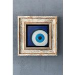 Oscar Stone Decor Çerçeveli Taş Duvar Dekoru Tablo Nazar Boncuğu 20cm X 20cm CDD1-40-1484