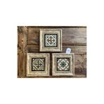 Oscar Stone Decor Çerçeveli Taş Tablo 20x20 Cm 3 Lü Set Brown Tile Kahverengi Desen 3CDD-40-315