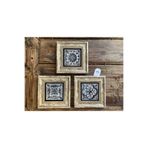 Oscar Stone Decor Çerçeveli Taş Tablo 20X20 Cm 3 Lü Set Desen Seti Pattern Tile Set 3Cdd-40-307