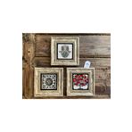 Oscar Stone Decor Çerçeveli Taş Tablo 20x20 cm 3 Lü Set Fatma Ana Eli Nar Ağacı Desen
