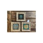 Oscar Stone Decor Çerçeveli Taş Tablo 20X20 Cm 3 Lü Set Fatma Ana Yaşam Çiçeği Seti 3Cdd-40-253