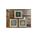 Oscar Stone Decor Çerçeveli Taş Tablo 20x20 cm 3 Lü Set Fatma Ana Yaşam Çiçeği Seti
